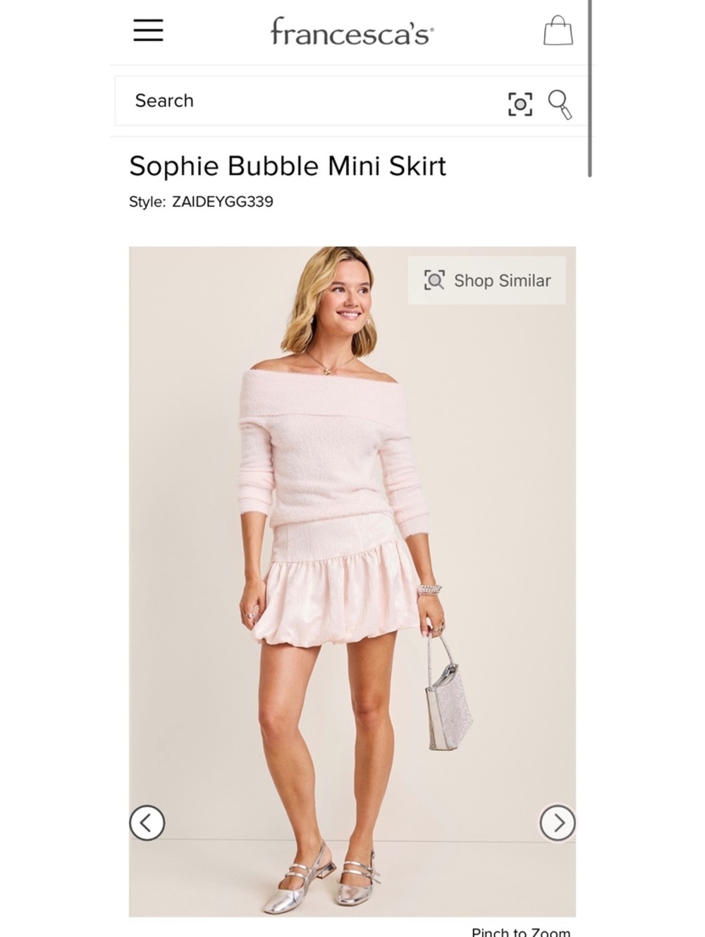 Francesca’s pink bubble skirt - L
